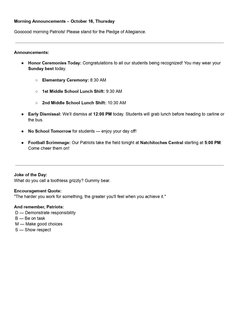 Morning Announcements – October 16, Thursday_page-0001