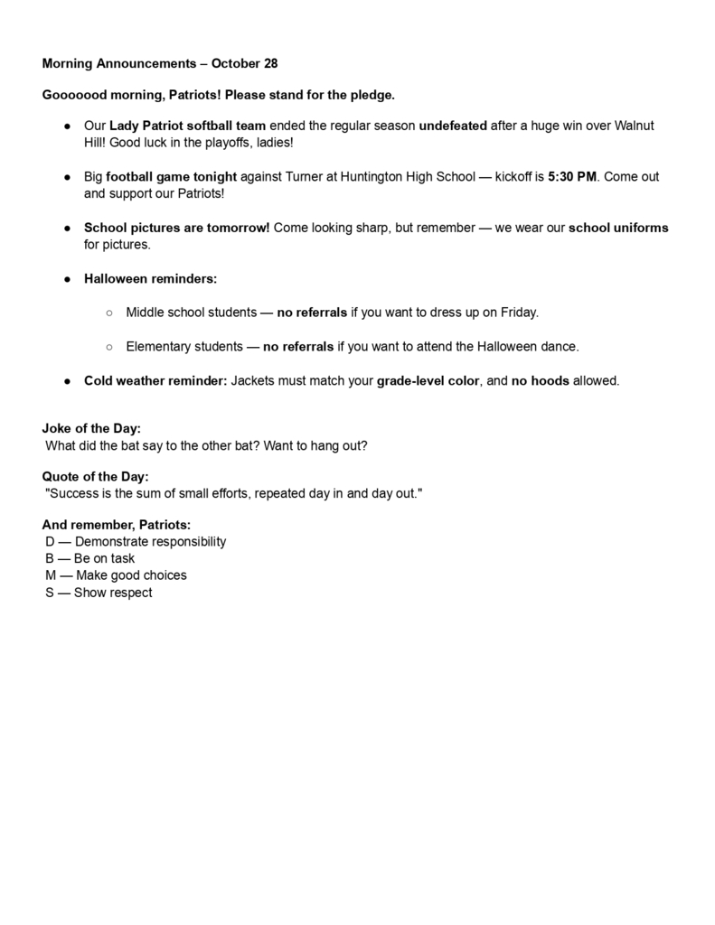 Morning Announcements – October 28_page-0001