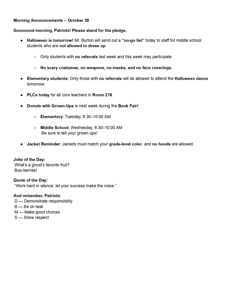 Morning Announcements – October 30_page-0001