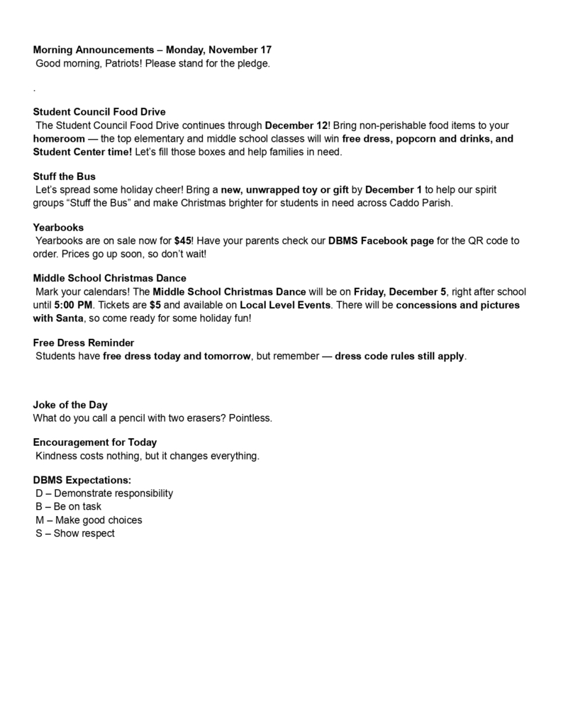 Morning Announcements – Monday, November 17_page-0001
