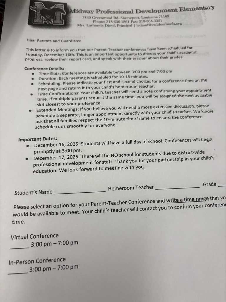 Parent Teacher Conference December 16, 2025