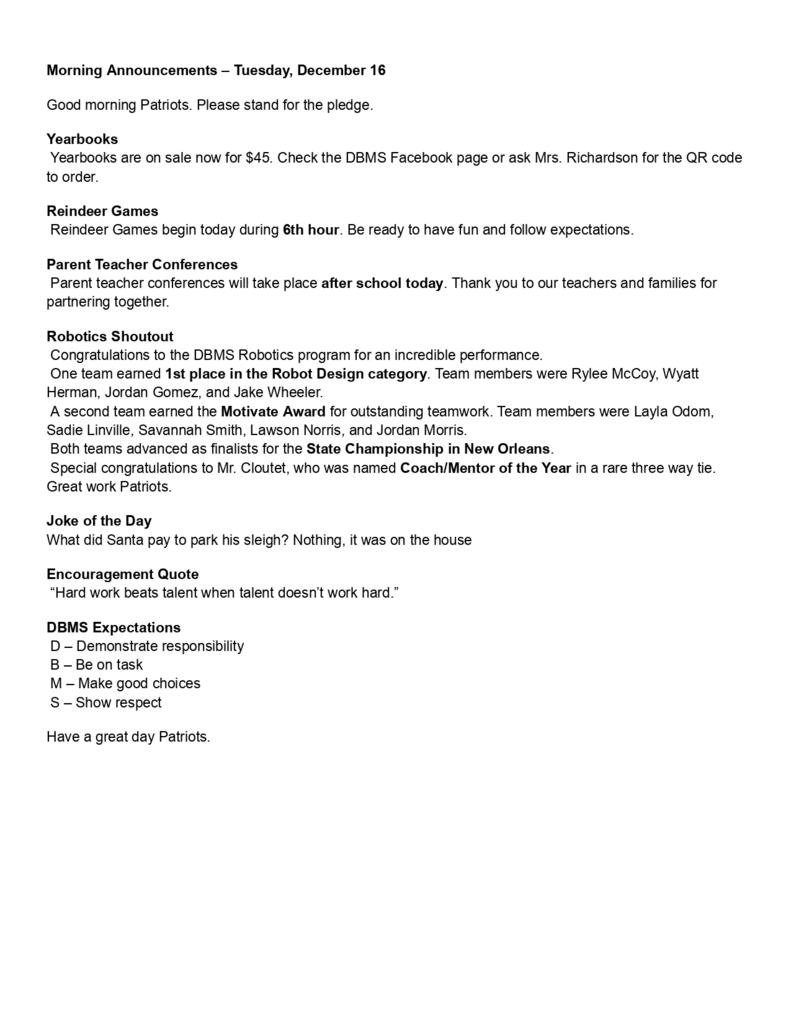 Morning Announcements – Tuesday, December 16_page-0001