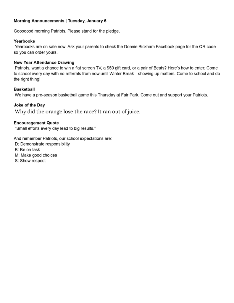 Morning Announcements _ Tuesday, January 6_page-0001