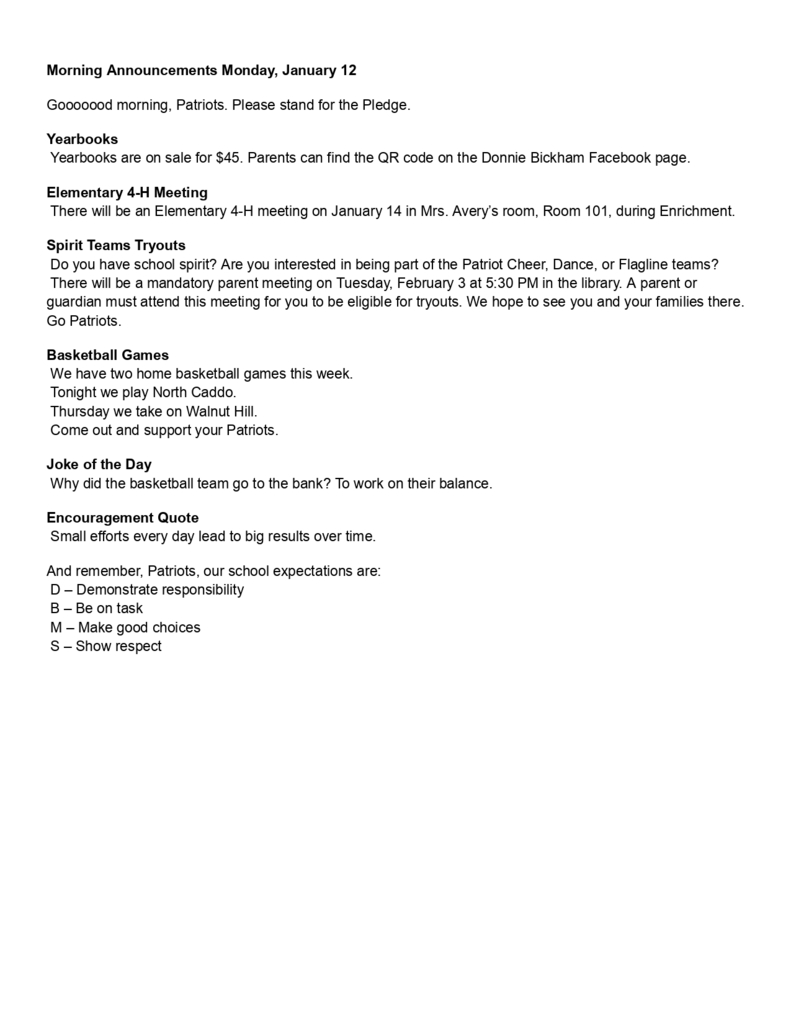 Morning Announcements Monday, January 12_page-0001