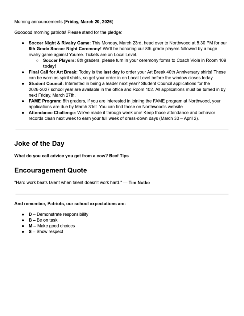 Morning announcements (Friday, March 20, 2026) _page-0001