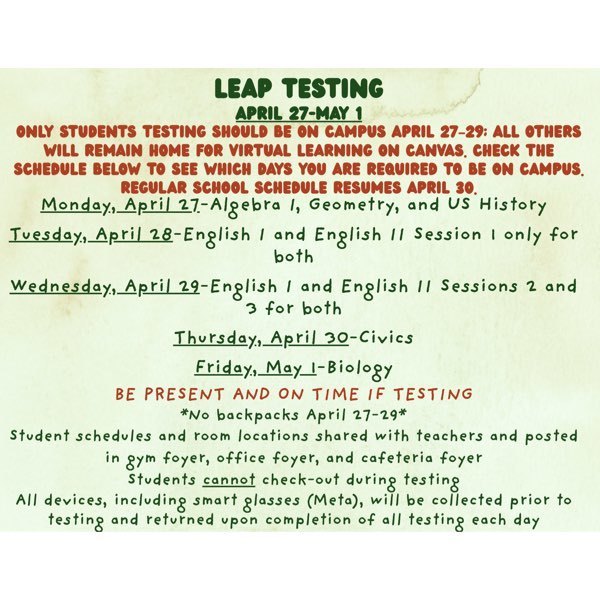 LEAP testing