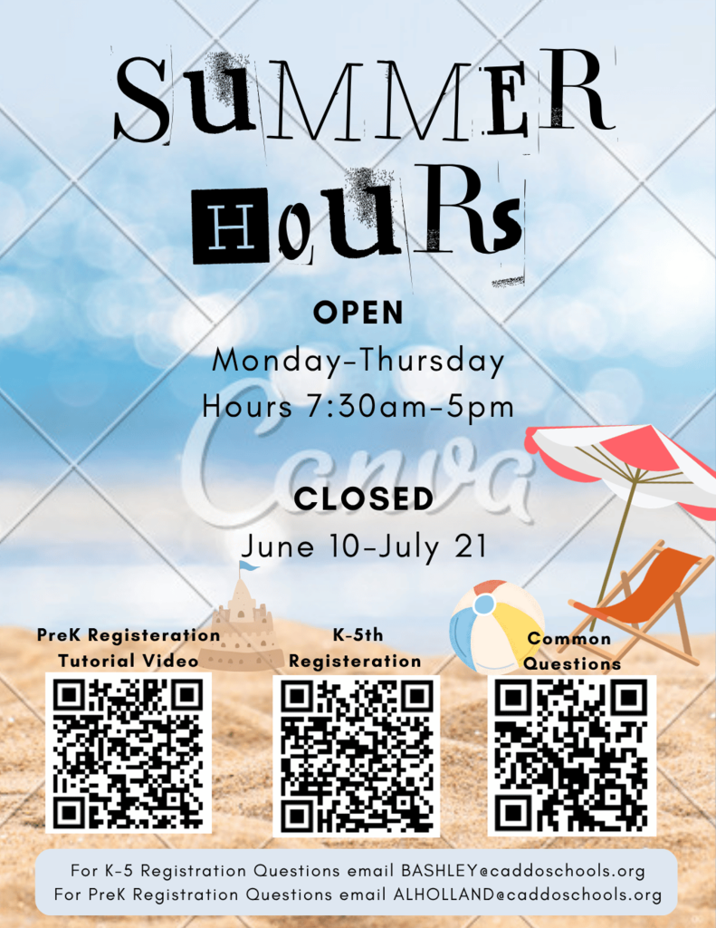 Summer hours flyer