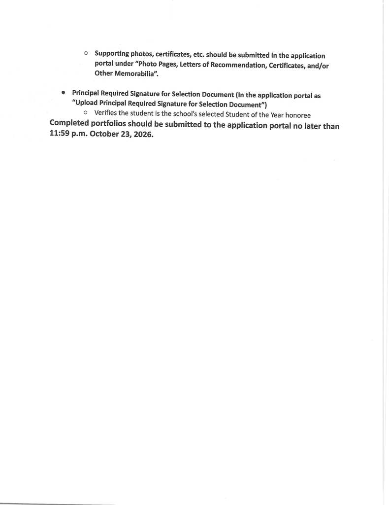 CPSB 26-27 Student of the Year Guidelines