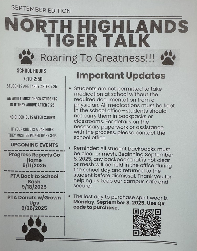 September NHE tiger talk 