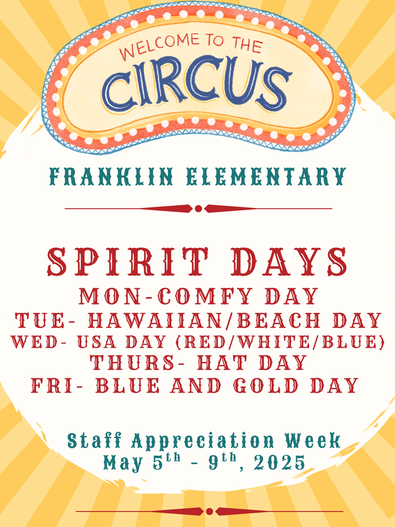 Franklin Sprit Days the week of May 5th - 9th, 2025