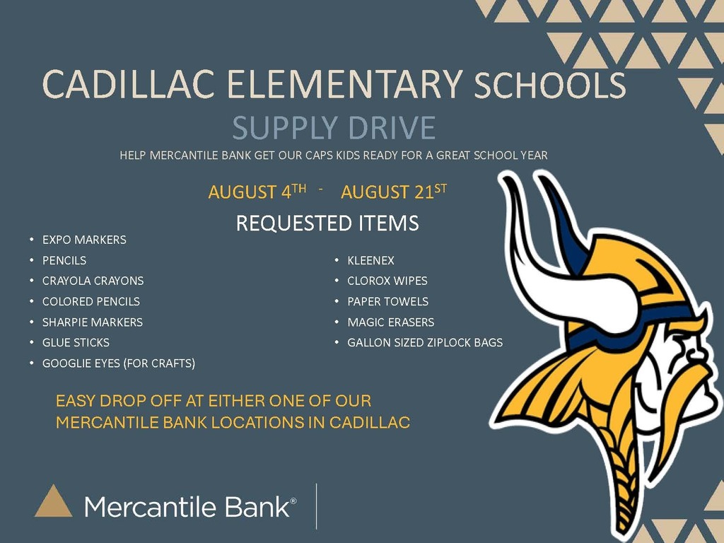 School Supply Drive at Mercantile Bank