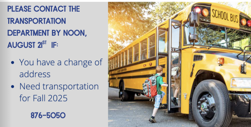 Bus info by August 21
