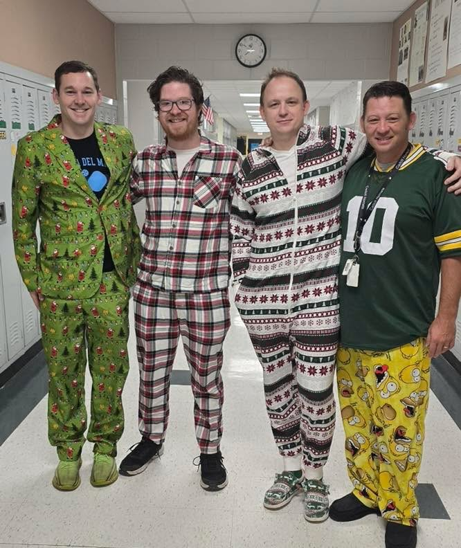 ❄️ Proof that even the teachers are counting down to winter break! Cozy vibes, comfy pajamas, and lots of smiles filled the halls yesterday for PJ Day! 💤  #CadottHORNETS