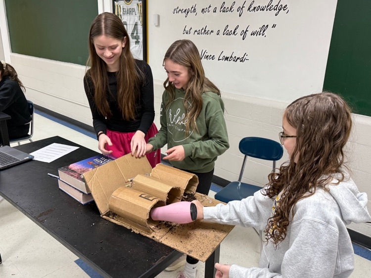 Seventh graders in Mr. Mengel’s science class put their minds to the test as they explored how to prevent wind and water erosion! 💨🌊  Way to go, Hornets! 👏🏻  #CadottHORNETS