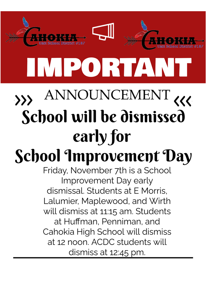 School Improvement Day Nov. 7th