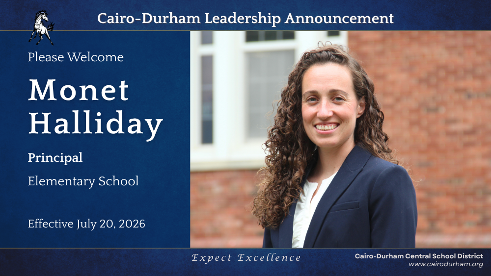 Cairo-Durham Leadership Announcement - CDE Principal Halliday