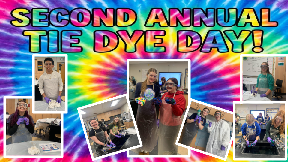 Second Annual Tie Dye Day! Pictures of students making tie dye t-shirts