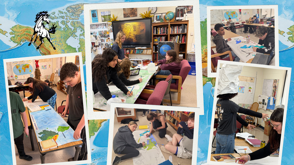 History Students creating depictions of major trade routes.