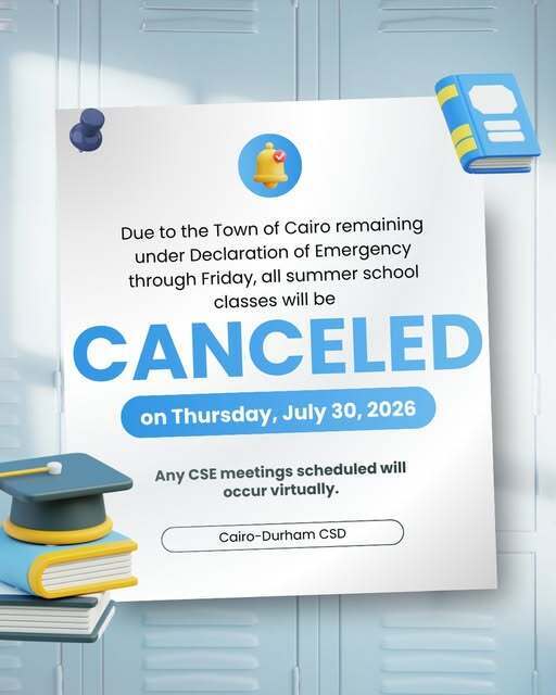 Summer School Canceled on Thursday, July 30