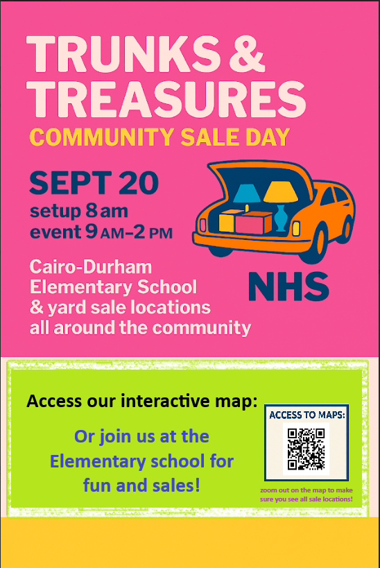 Flyer promoting “Trunk & Treasures” on Saturday, September 20th.