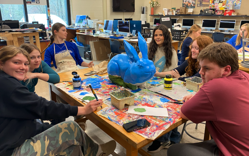 NAHS students painting "Once Upon a Time."