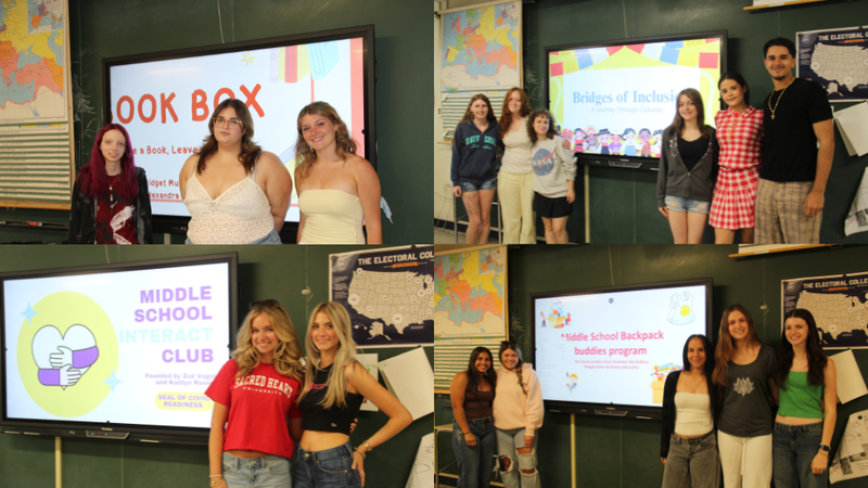 four student groups presenting