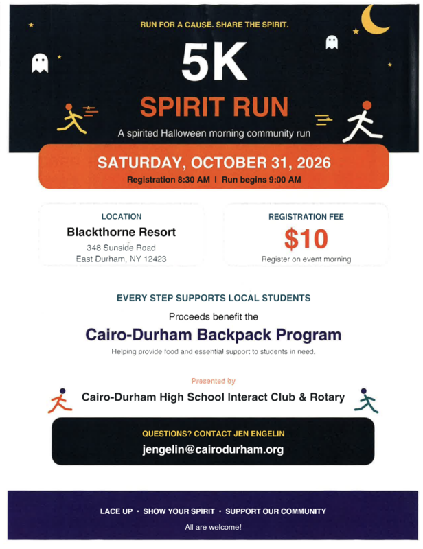 5KM SPIRIT RUN - SAT, OCT. 31