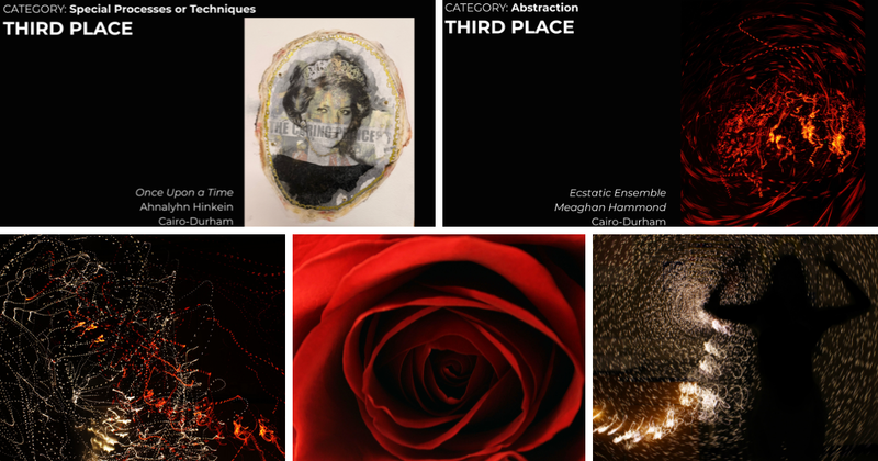 Award winning artwork in a collage