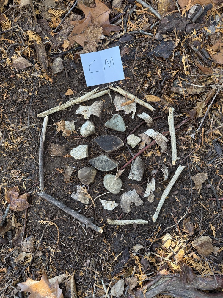 The 7th-grade at CMS created mandala from natural materials last week.