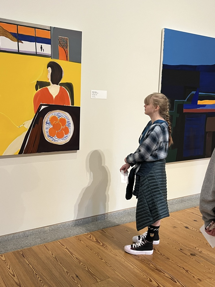 Connecting descriptive words to artworks activity.