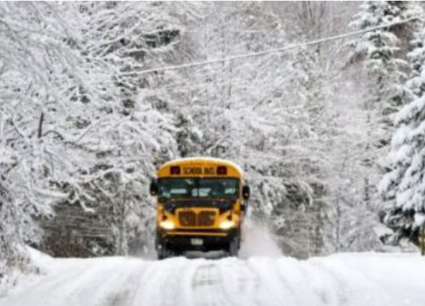 bus in snow