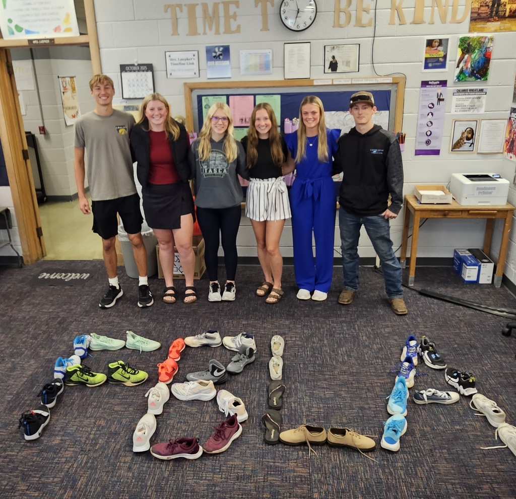 FBLA students with shoes