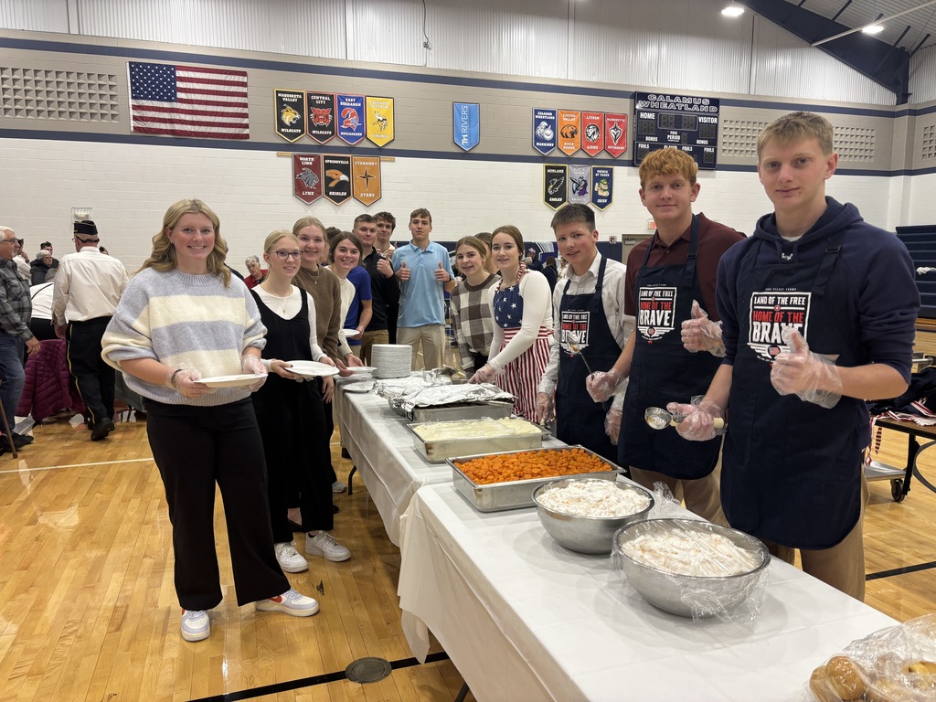 student council and nhs serving lunch