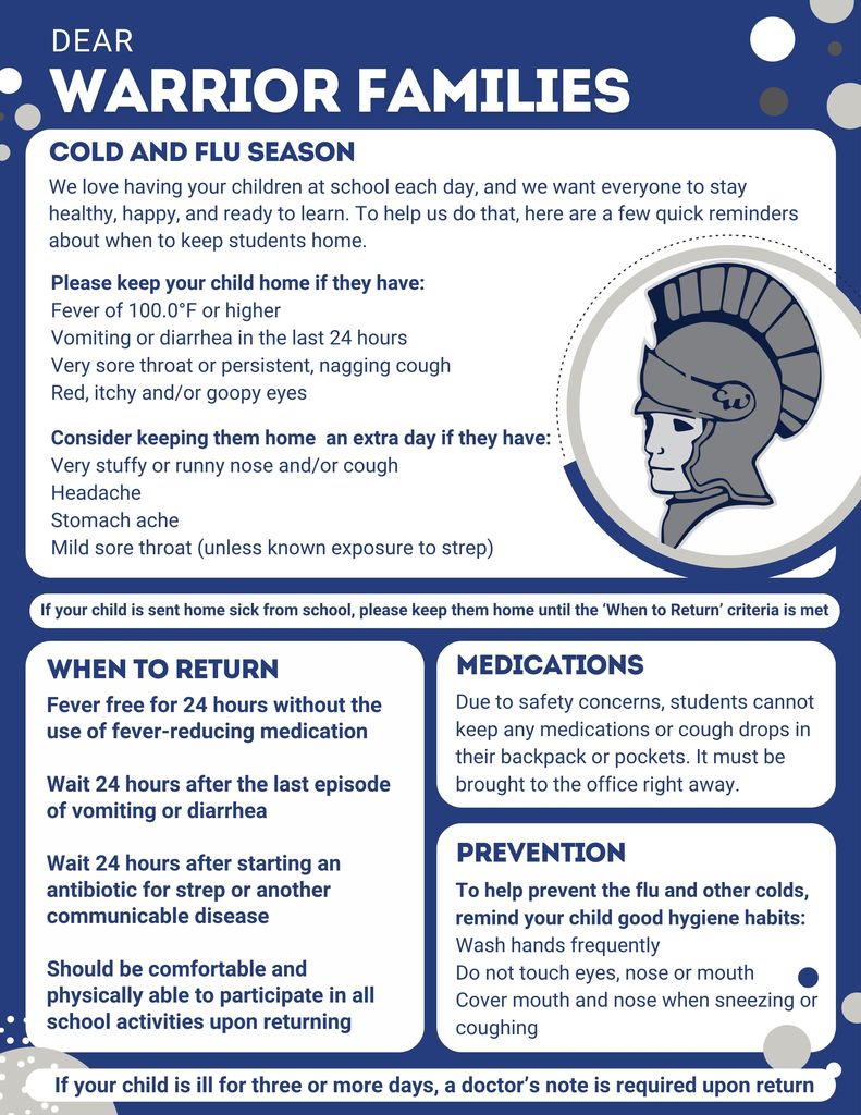 Cold and flu season guidelines