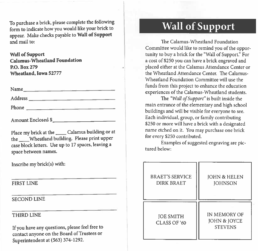 ed foundation wall of support