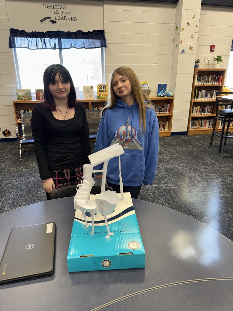 7th Grade STEM students sharing their Marble Run Challenge