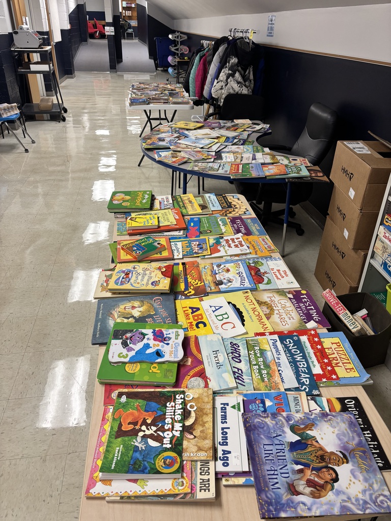 Books on a table for a book swap