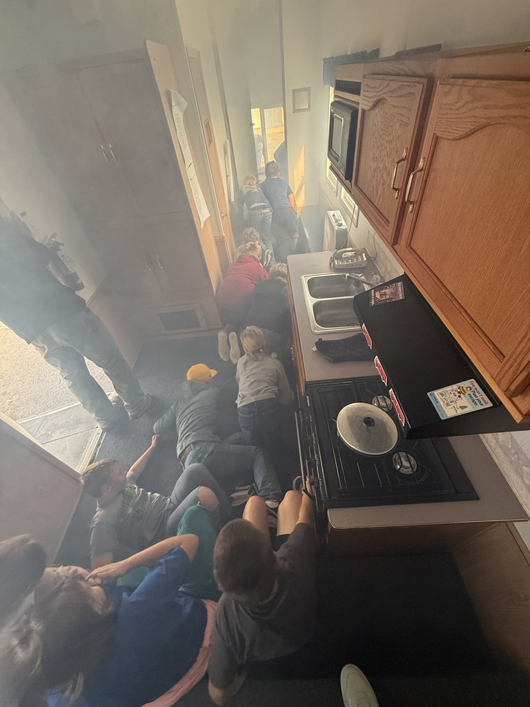 Students leaving the smokehouse 
