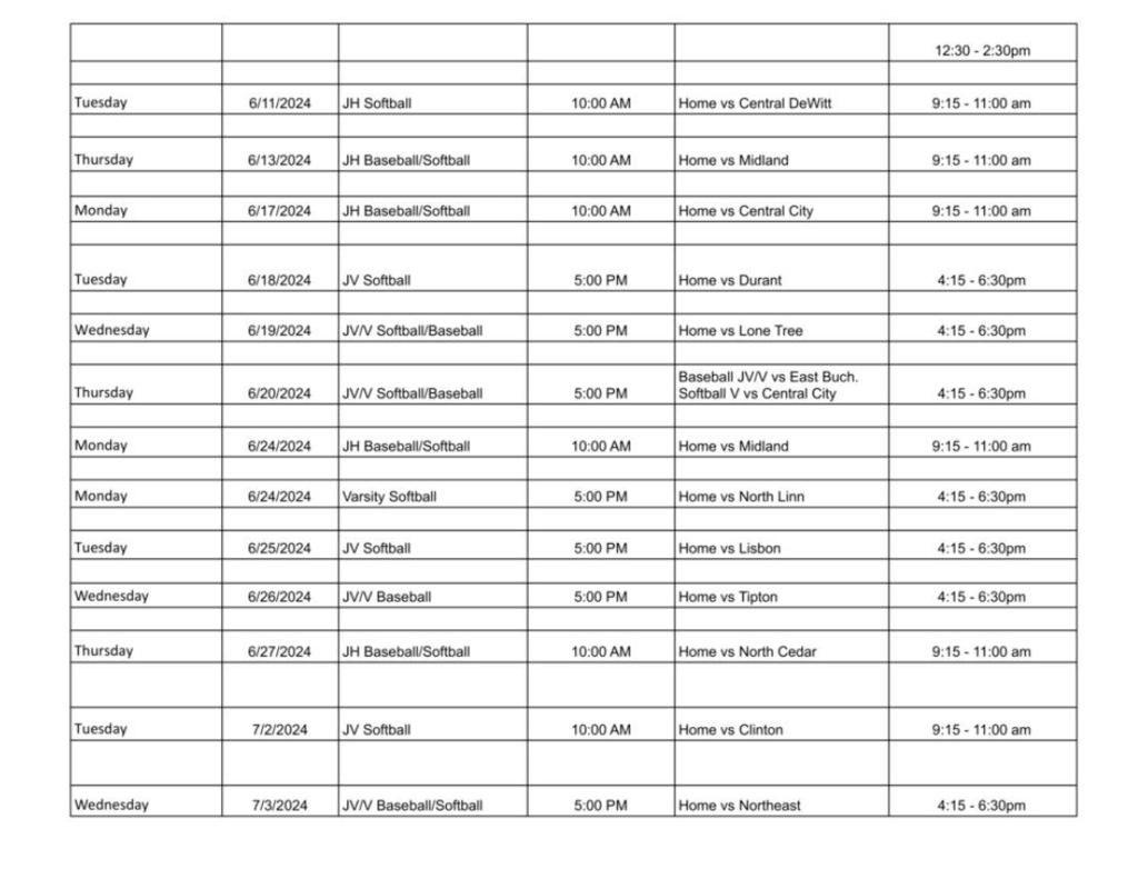 gate ticket taker schedule