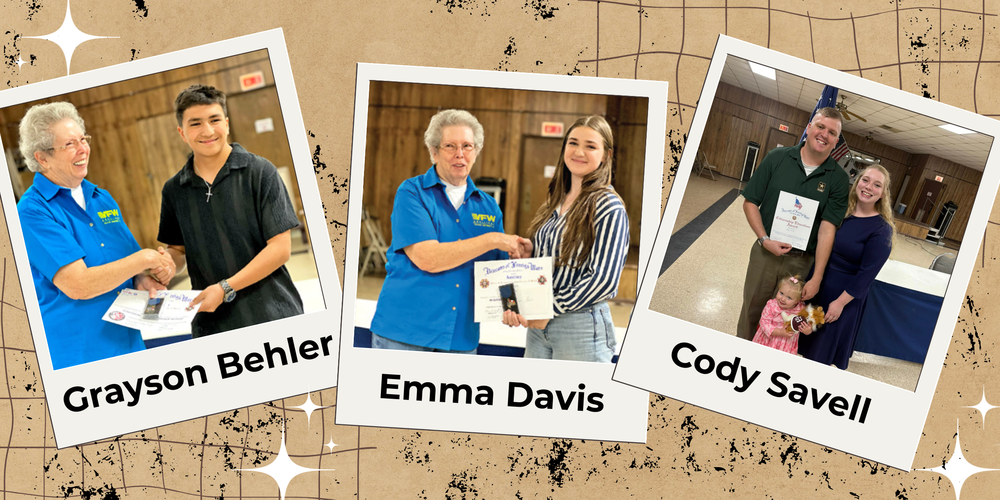 Caldwell ISD is proud to recognize several students and a staff member who were recently honored by VFW Post No. 4458 during its annual awards banquet held on Thursday, February 12. Caldwell High School senior Emma Davis was named the recipient of the Voice of Democracy Audio Essay Award, while Caldwell Junior High student Grayson Behler earned top honors in the Patriotโs Pen essay contest. Both programs encourage students to reflect on themes of democracy, citizenship, and patriotism through written and audio essays. In addition to student recognitions, Caldwell Junior High history teacher Cody Savell was honored as the Smart/Maher VFW National Citizenship Education Teacher of the Year for the area. Savell was selected for his commitment to fostering meaningful classroom discussions and creating an environment built on trust and mutual respect โ qualities that are foundational to strong citizenship education. CJH Principal Beatriz English shared that Savell consistently goes above and beyond in his role as an educator. In addition to teaching history, Savell also coaches volleyball, basketball, and baseball at CJH and serves in the Army Reserves. His dedication to students both inside and outside the classroom makes him an outstanding representative of the values recognized by the VFW award. Savellโs recognition extended beyond the local level, as he was also selected as the District Teacher of the Year among 17 VFW posts. Caldwell ISD congratulates Emma, Grayson, and Mr. Savell on these well-deserved honors and thanks the VFW for its continued support of student achievement and citizenship education.