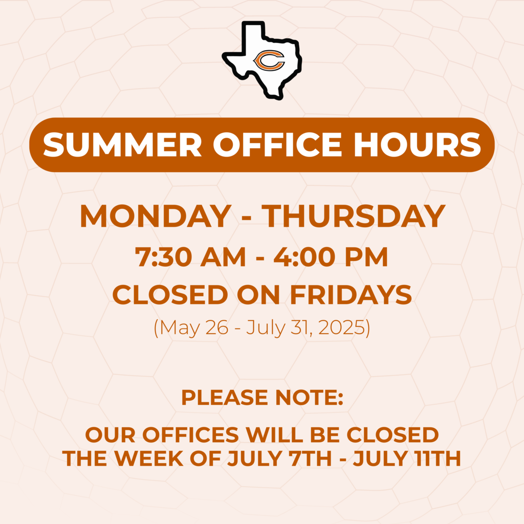 ๐ข Just a reminder: Caldwell ISD offices will be closed all next week! Weโll resume our regular Summer Hours on Monday, July 14th.