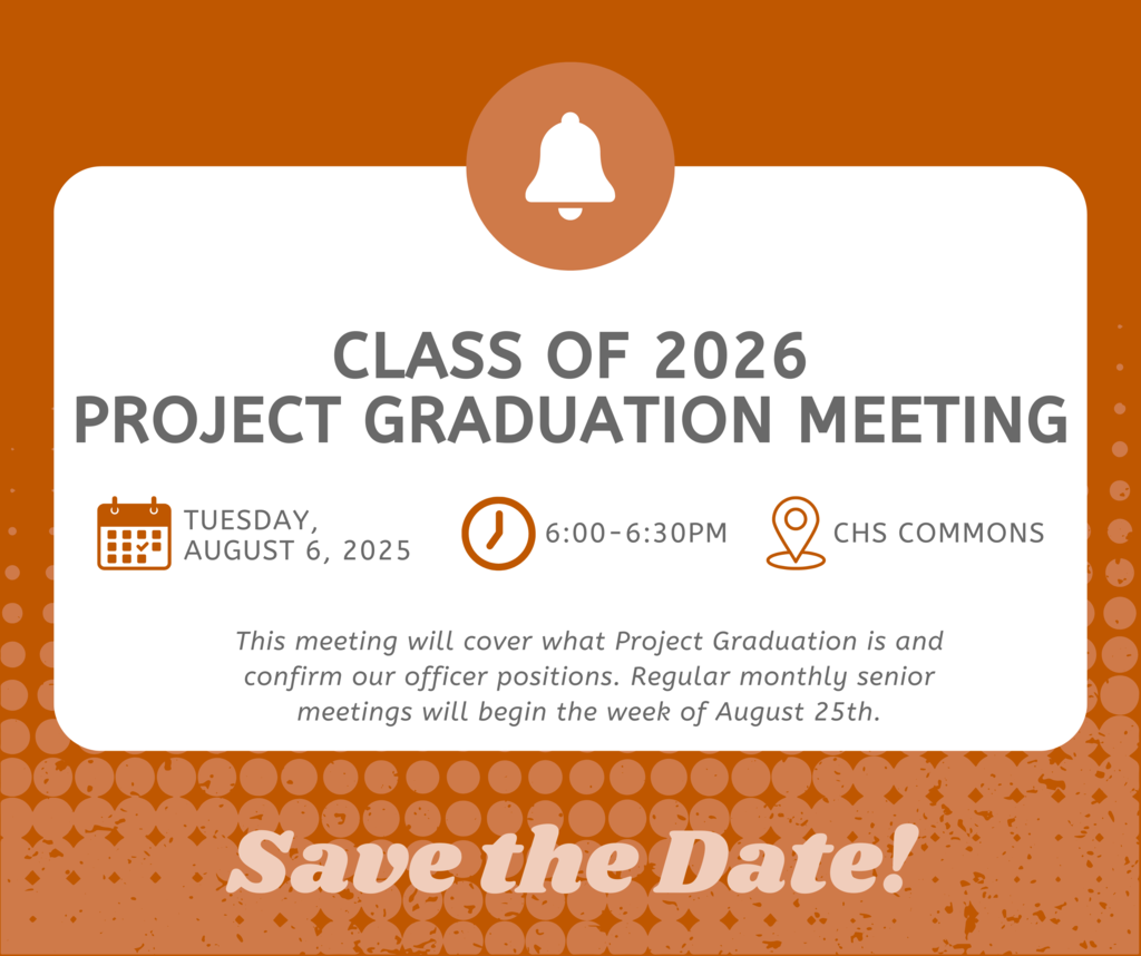 ๐ฃ Class of 2026 Parents โ Save the Date! Join us for our first ๐ฃ๐ฟ๐ผ๐ท๐ฒ๐ฐ๐ ๐๐ฟ๐ฎ๐ฑ๐๐ฎ๐๐ถ๐ผ๐ป ๐บ๐ฒ๐ฒ๐๐ถ๐ป๐ด on ๐ง๐๐ฒ๐๐ฑ๐ฎ๐, ๐๐๐ด๐๐๐ ๐ฒ, from ๐ฒ:๐ฌ๐ฌโ๐ฒ:๐ฏ๐ฌ ๐ฃ๐ in the ๐๐๐ฆ ๐๐ผ๐บ๐บ๐ผ๐ป๐. We'll discuss what Project Graduation is all about and finalize officer positions. Regular monthly senior meetings will begin the week of August 25th. Letโs get this senior year started strong! ๐๐งก Parents can reach out to the following contacts with any questions: Diana Smith 979.255.3688 Jenn Boniol 972.740.6286 Becky Polasek 979.220.9339