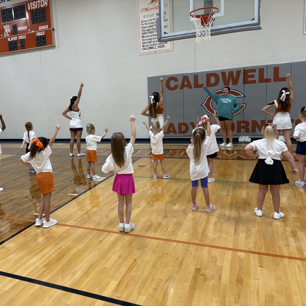 The future of 📣 𝗛𝗼𝗿𝗻𝗲𝘁 𝗰𝗵𝗲𝗲𝗿📣  is looking BRIGHT! Our mini cheerleaders brought the spirit this past weekend at camp! 🧡✨ #CaldwellProud #CaldwellISD