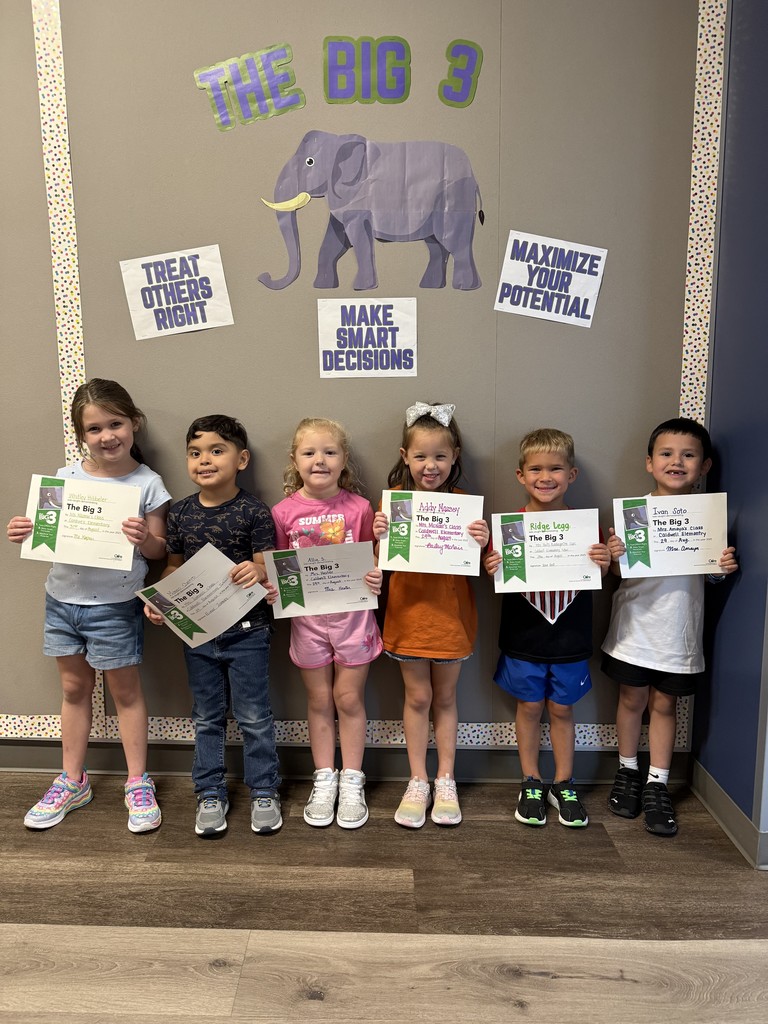 ๐ ๐๐จ๐ซ๐ง๐๐ญ ๐๐ก๐จ๐ฎ๐ญ๐จ๐ฎ๐ญ! ๐ At Caldwell Elementary, our students are living out ๐ง๐ต๐ฒ ๐๐ถ๐ด ๐ฏ: ๐ง๐ฟ๐ฒ๐ฎ๐ ๐ข๐๐ต๐ฒ๐ฟ๐ ๐ฅ๐ถ๐ด๐ต๐, ๐ ๐ฎ๐ธ๐ฒ ๐ฆ๐บ๐ฎ๐ฟ๐ ๐๐ฒ๐ฐ๐ถ๐๐ถ๐ผ๐ป๐, ๐ฎ๐ป๐ฑ ๐ ๐ฎ๐
๐ถ๐บ๐ถ๐๐ฒ ๐ฌ๐ผ๐๐ฟ ๐ฃ๐ผ๐๐ฒ๐ป๐๐ถ๐ฎ๐น. For August, these students were chosen by their peers as shining examples of our ๐๐ผ๐ฟ๐ฒ ๐ฉ๐ฎ๐น๐๐ฒ ๐ผ๐ณ ๐๐ต๐ฒ ๐ ๐ผ๐ป๐๐ต. ๐ We are so proud of the way they lead with kindness, responsibility, and school spirit every day! ๐๐ #CaldwellProud #CaldwellISD