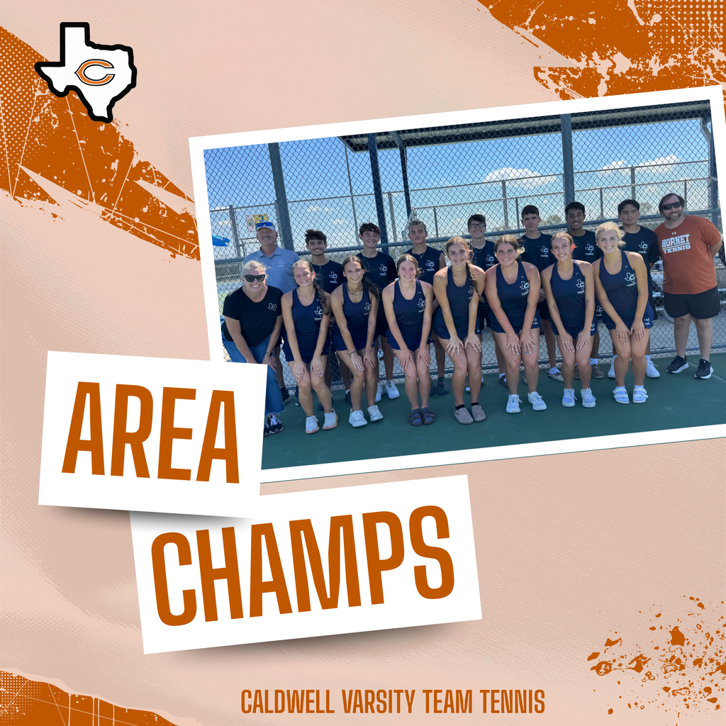 ๐พ ๐๐ฅ๐๐ ๐๐๐๐ ๐ฃ๐ฆ! ๐พ Congratulations to the ๐๐ฎ๐น๐ฑ๐๐ฒ๐น๐น ๐ฉ๐ฎ๐ฟ๐๐ถ๐๐ ๐ง๐ฒ๐ฎ๐บ ๐ง๐ฒ๐ป๐ป๐ถ๐ on claiming the ๐๐ฟ๐ฒ๐ฎ ๐๐ต๐ฎ๐บ๐ฝ๐ถ๐ผ๐ป๐๐ต๐ถ๐ฝ! ๐งก๐ค This hardworking group continues to impress on and off the court. Stay tuned for Regional Tournament details as the Hornets advance to the next round of playoffs! #CaldwellProud #CaldwellISD