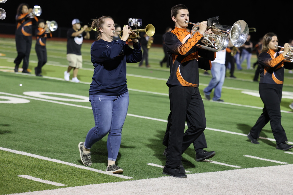 🎶 𝗜𝗡 𝗖𝗔𝗦𝗘 𝗬𝗢𝗨 𝗠𝗜𝗦𝗦𝗘𝗗 𝗜𝗧... 🎶  During halftime of last Friday’s Homecoming football game vs. Giddings, the Caldwell High School Band celebrated an incredible milestone — 𝟭𝟬𝟬 𝘆𝗲𝗮𝗿𝘀 𝗼𝗳 𝗖𝗛𝗦 𝗕𝗮𝗻𝗱 𝗵𝗶𝘀𝘁𝗼𝗿𝘆! 🧡🤍  Over 𝟳𝟬 𝗮𝗹𝘂𝗺𝗻𝗶 joined current band members on the field for a memorable performance that featured musicians, color guard, and even a twirler! Together, they formed a “𝟭𝟬𝟬” 𝗳𝗼𝗿𝗺𝗮𝘁𝗶𝗼𝗻 to commemorate this special anniversary and honor a century of music, pride, and tradition.  Thank you to all our band alumni who returned to make this celebration one to remember! 🎺✨  #CaldwellProud #CaldwellISD #CHSBand100