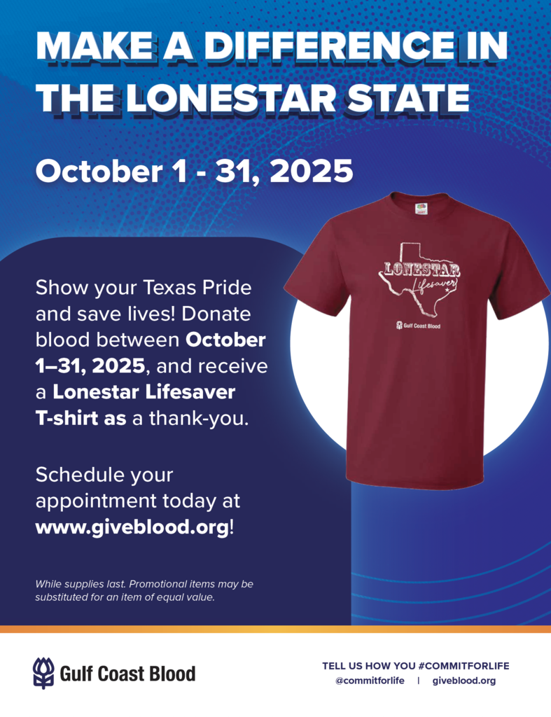 ๐ฉธ ๐๐น๐ผ๐ผ๐ฑ ๐๐ฟ๐ถ๐๐ฒ ๐ง๐ผ๐บ๐ผ๐ฟ๐ฟ๐ผ๐ ๐ฎ๐ ๐๐ฎ๐น๐ฑ๐๐ฒ๐น๐น ๐๐ถ๐ด๐ต ๐ฆ๐ฐ๐ต๐ผ๐ผ๐น! The ๐๐๐ฆ ๐ฆ๐๐๐ฑ๐ฒ๐ป๐ ๐๐ผ๐๐ป๐ฐ๐ถ๐น is sponsoring a ๐๐น๐ผ๐ผ๐ฑ ๐๐ฟ๐ถ๐๐ฒ tomorrow, ๐๐ฟ๐ถ๐ฑ๐ฎ๐, ๐ข๐ฐ๐๐ผ๐ฏ๐ฒ๐ฟ ๐ญ๐ณ, from ๐ด:๐ฌ๐ฌ ๐ฎ.๐บ. ๐๐ผ ๐ฏ:๐ฌ๐ฌ ๐ฝ.๐บ. in the ๐๐ผ๐ป๐ผ๐ฟ ๐๐ผ๐ฎ๐ฐ๐ต. Their goal is ๐ฎ๐ฑ ๐๐ผ๐๐ฎ๐น ๐ฑ๐ผ๐ป๐ผ๐ฟ๐ โ letโs help them reach it! ๐ All donors will receive a free T-shirt and Diabetes (A1c) testing courtesy of the Gulf Coast Regional Blood Center. Appointments are preferred, but walk-ins are welcome! โก๏ธ ๐๐ฎ๐. ๐๐ฟ๐ถ๐ป๐ธ. ๐๐ฟ๐ถ๐ป๐ด ๐.๐. #CaldwellProud #CaldwellISD