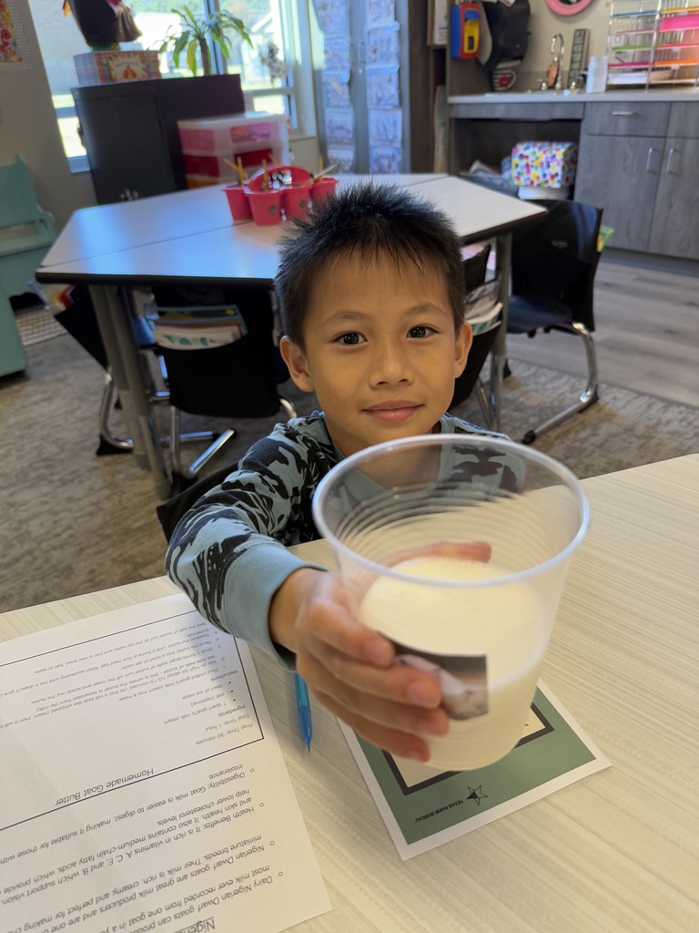 ๐๐ฅOur first grade GT students had an engaging, hands-on lesson about goats with Mrs. Best today! They loved learning all about milking goats and making popsicles from a farm in Needville, Texas. Students learned about different types of goats and the milking process. The highlight of the day was learning how the farm makes popsicles and getting to taste goat milk! 2 out of the 4 approved the goatโs milk! ๐ฅ