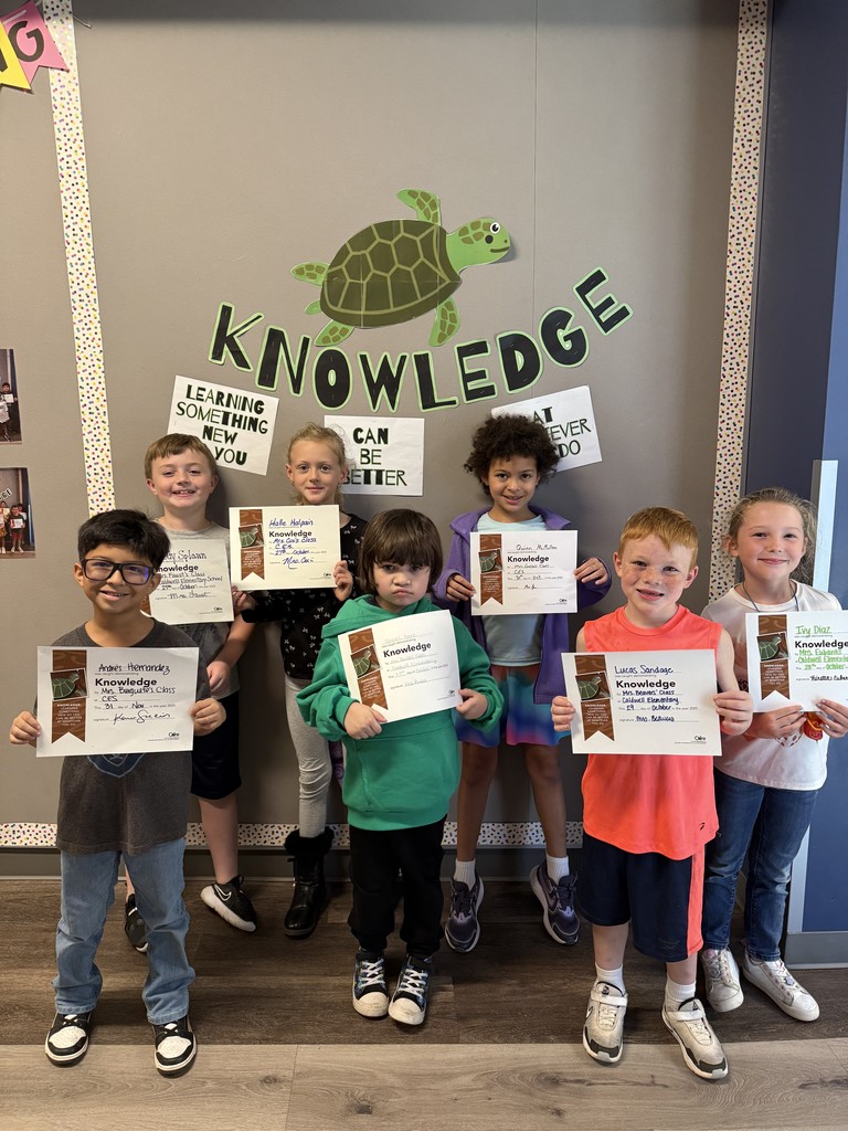 Celebrating our ๐๐ฎ๐น๐ฑ๐๐ฒ๐น๐น ๐๐น๐ฒ๐บ๐ฒ๐ป๐๐ฎ๐ฟ๐ ๐๐ผ๐ฟ๐ฒ ๐ฉ๐ฎ๐น๐๐ฒ ๐ก๐ผ๐บ๐ถ๐ป๐ฒ๐ฒ๐ ๐ณ๐ผ๐ฟ ๐๐ป๐ผ๐๐น๐ฒ๐ฑ๐ด๐ฒ! ๐ Way to shine bright with your curiosity and love of learning! #CaldwellProud #CaldwellISD