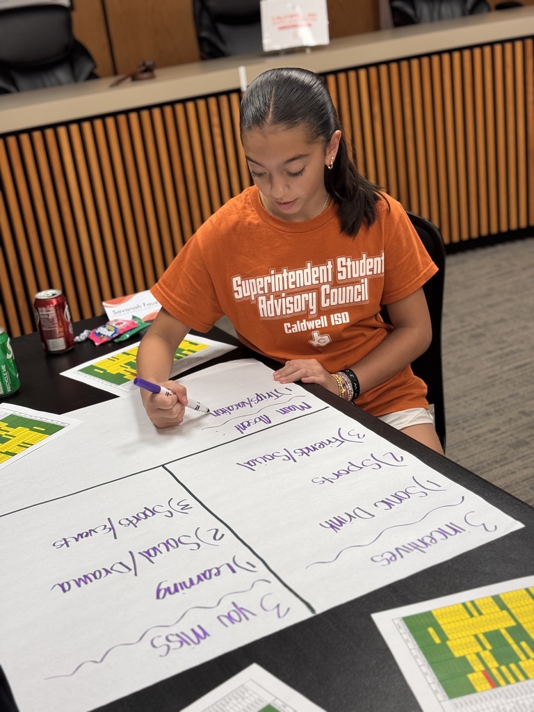 🧡 Superintendent’s Student Advisory Council Meeting! We kicked things off with a fun Cup Tower Icebreaker, then jumped into meaningful conversations about attendance, the district academic calendar, and upcoming student surveys.  Our students always bring thoughtful insight and honest feedback, and we’re grateful for their leadership in helping shape the future of CISD.  #CaldwellProud #CaldwellISD